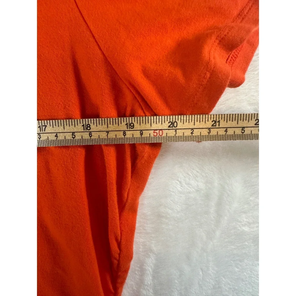 Michael Kors Orange Shoulder Zip Ruched Side T-Shirt XL